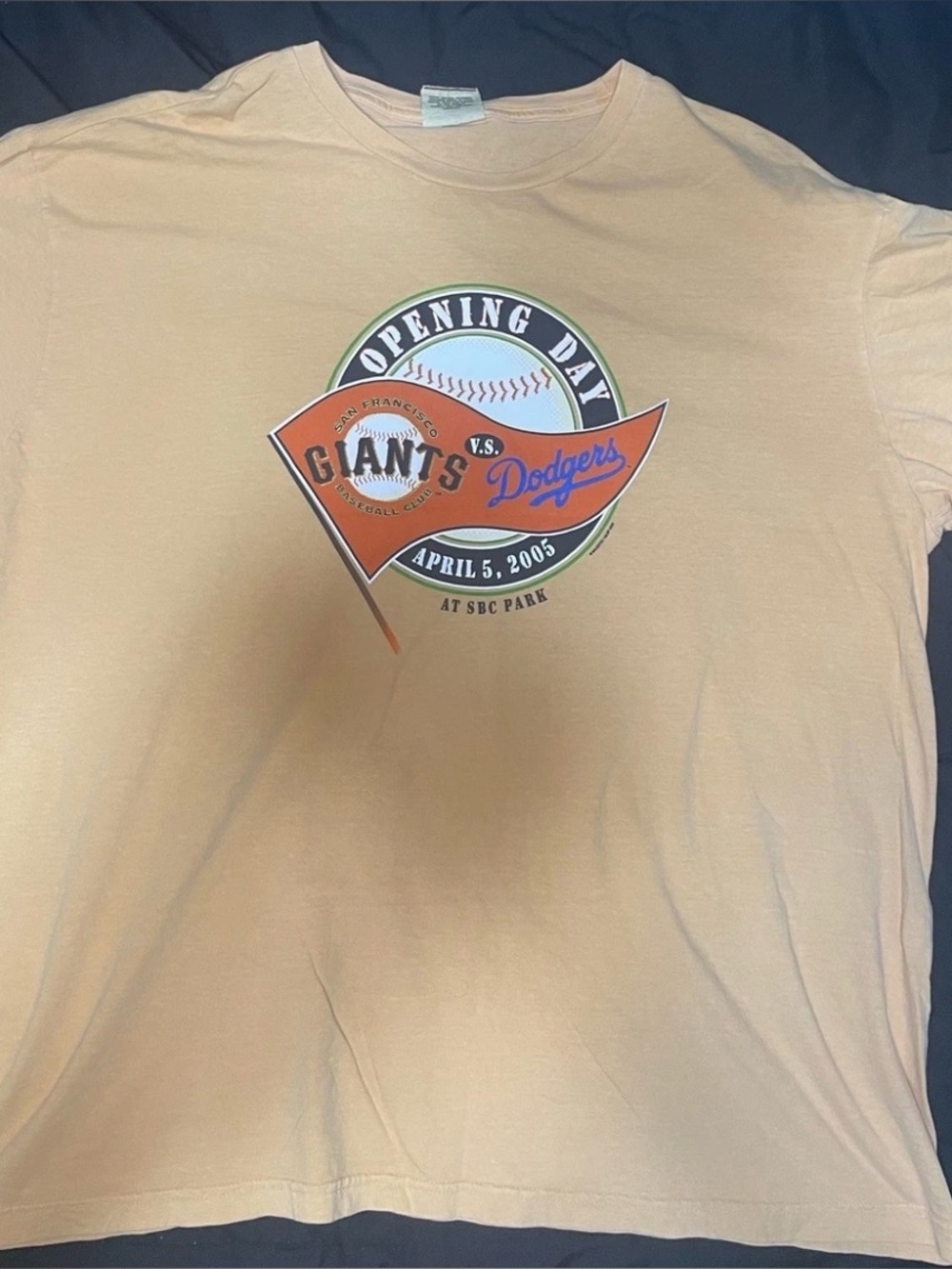 Vintage LA Dodgers vs SF Giants 2005 Opening Day T-Shirt Mens XL X-Large